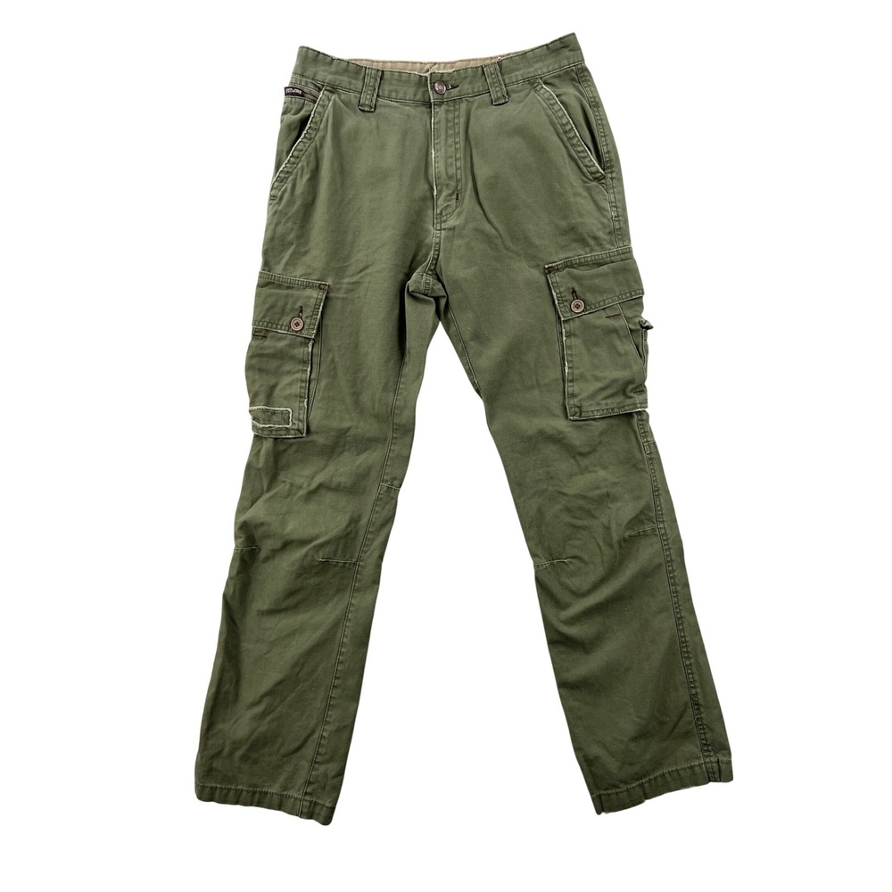 Free World Cargo Pants Mens 31x31 Green Distressed Utility Skate Gorpcore Casual